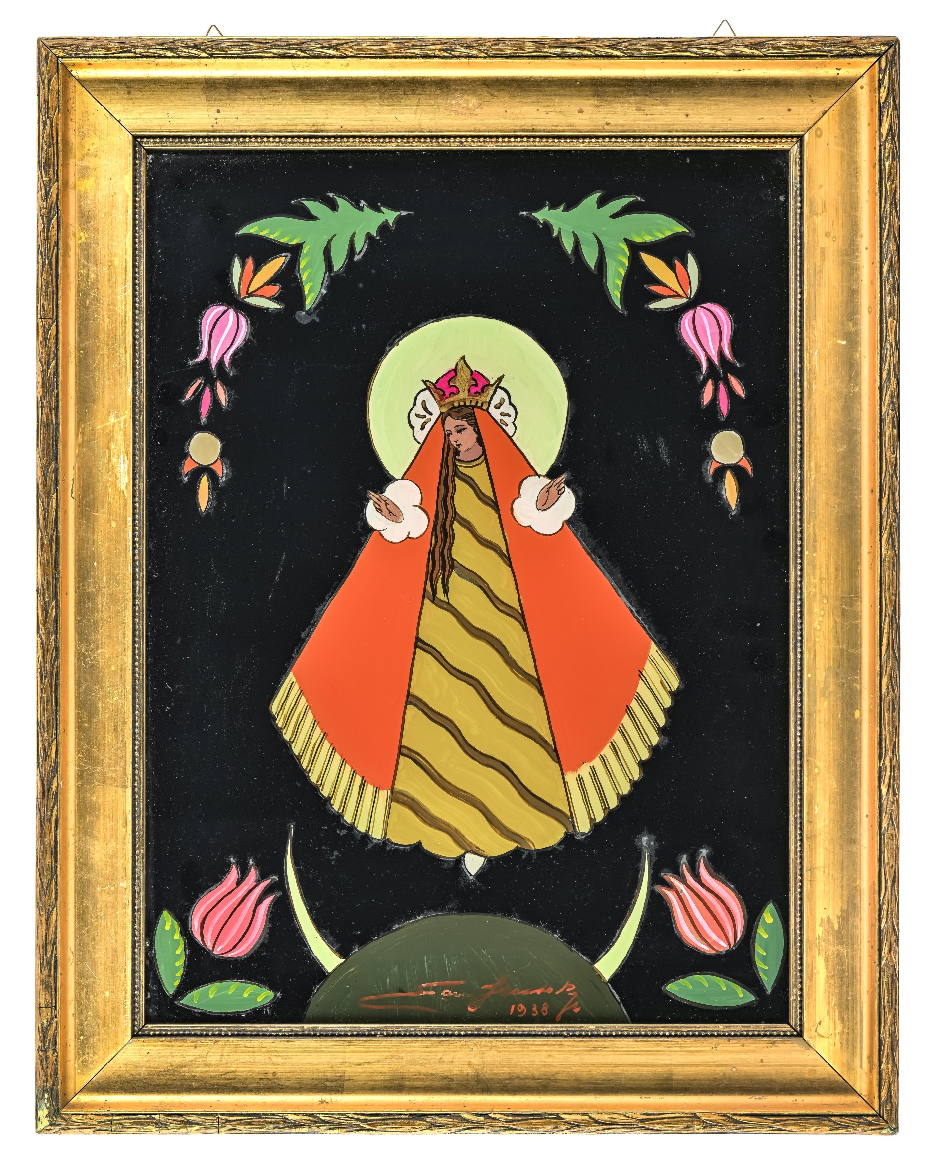 Jan Gąsienica-Szostak, Matka Boska Niepokalana, 1938, olej na szkle
