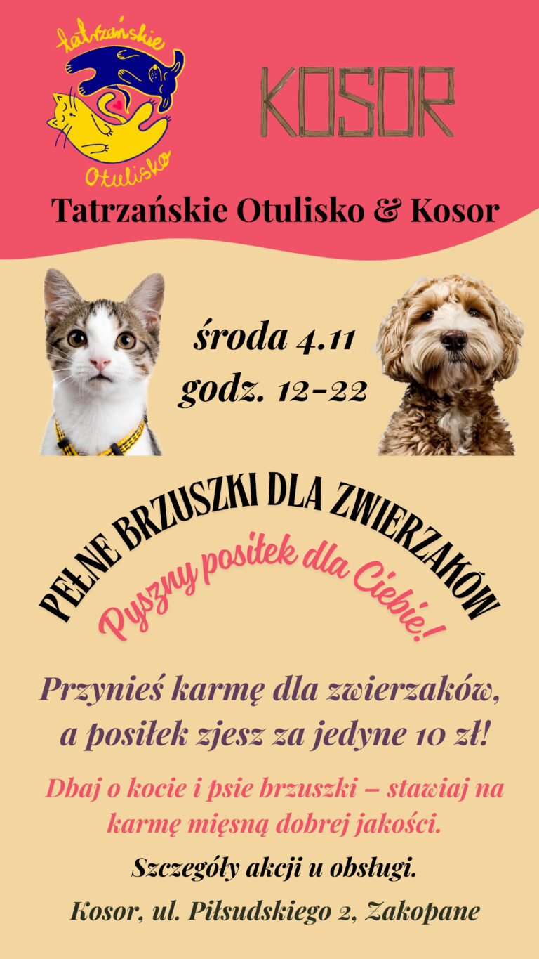 Zbiórka karmy dla Tatrzańskiego Otuliska w restauracji Kosor